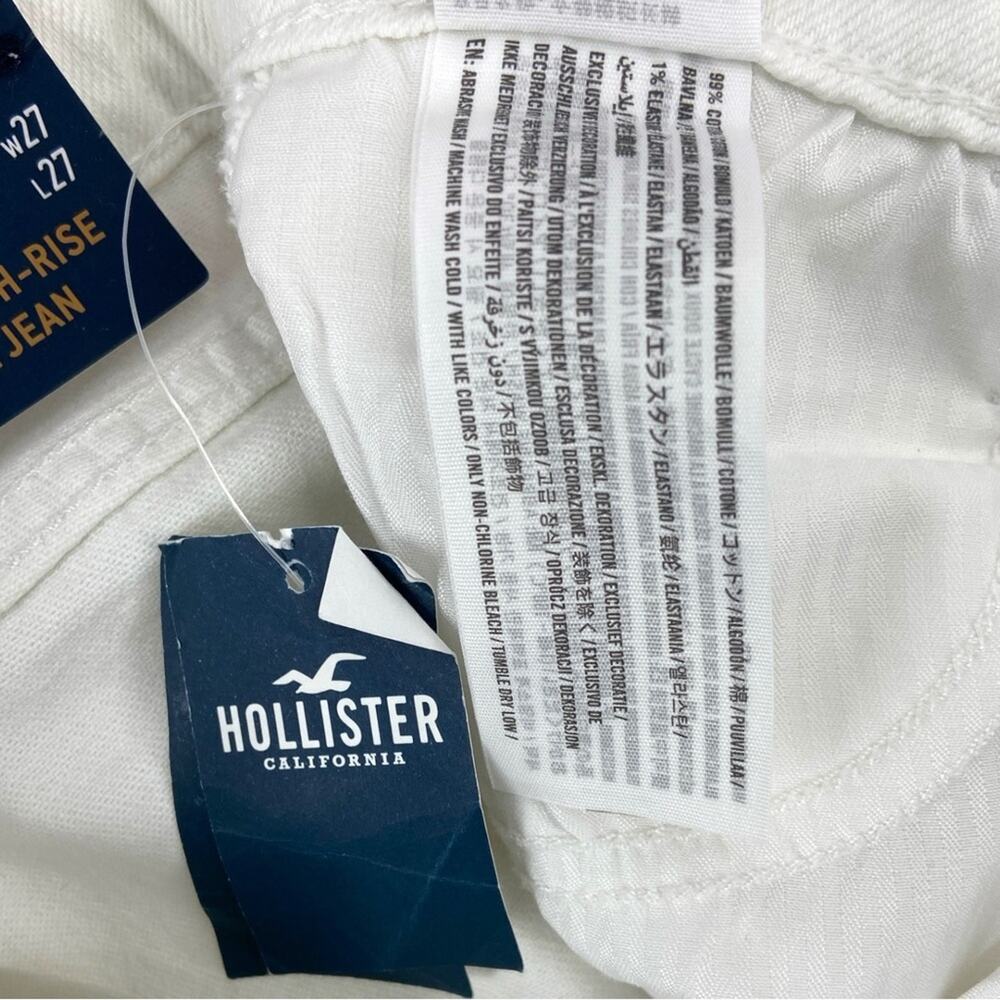 NWT Hollister ULTRA HIGH-RISE WHITE MOM JEANS 5R Distressed - Picture 5 of 5